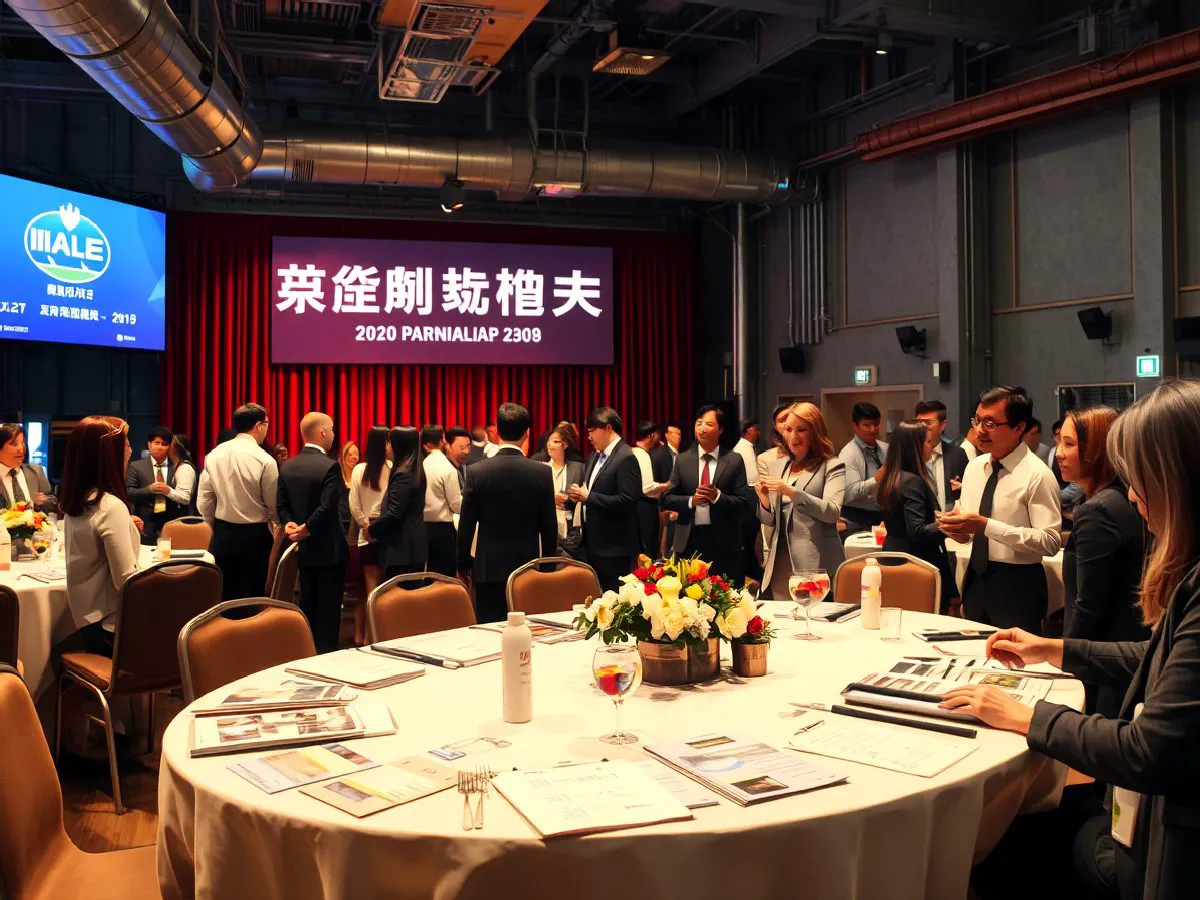 年会庆典现场,舞台与员工互动场景
